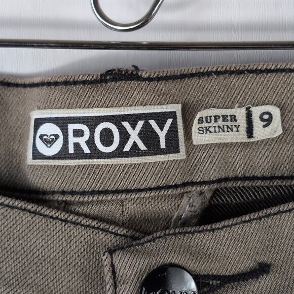 Roxy Jeans Women’s 9 W32 Brown Distressed Low Rise Skinny Fit Denim Pants Casual - Picture 5 of 14